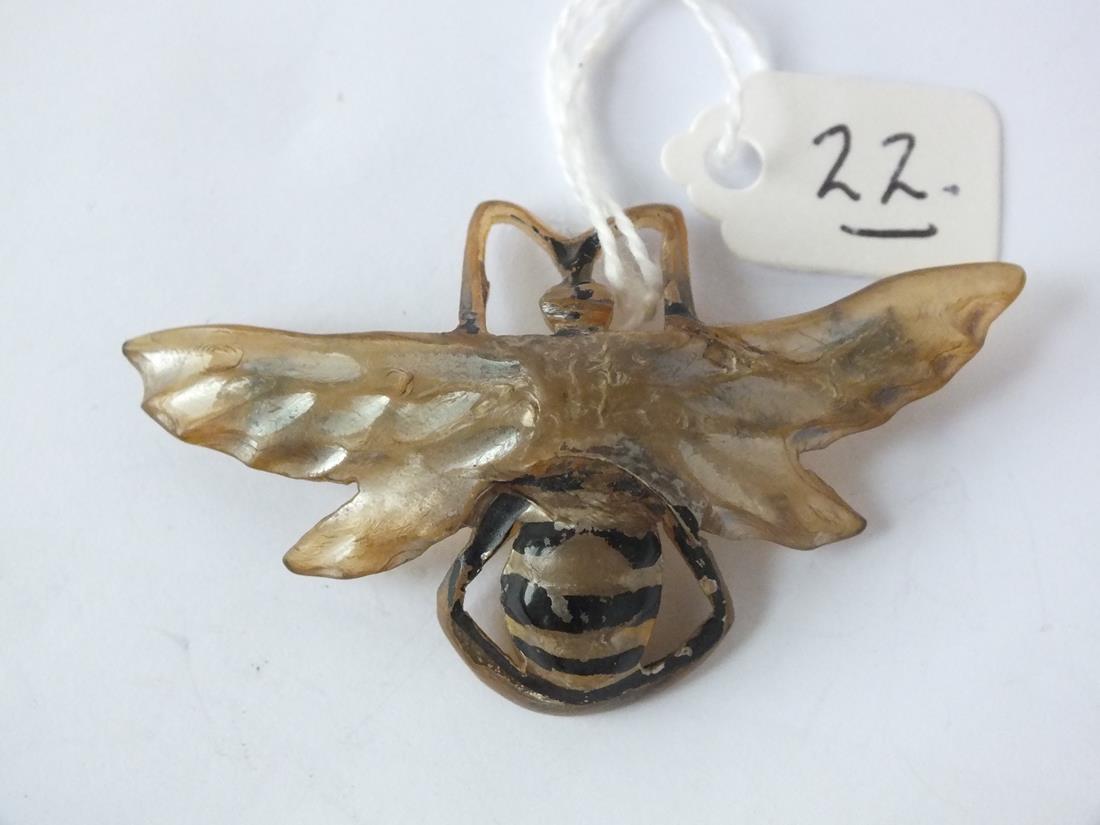 Antique horn insect brooch – 2.3/4” wide