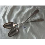 Pair of Georgian Scottish crested basting spoons, Edin 1792 by TC 190g.