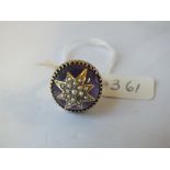 Victorian 9ct. amethyst and pearl dome ring