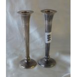 Pair of trumpet shaped candlesticks, 6” high B’ham mod by SJR 150g.