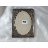 Rectangular photo frame with oval aperture, 6.5” high Chester 1911 by HM