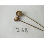 Gold stick pin and another