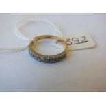 Diamond mounted half hoop ring set in 18ct – Size N – 3.3gm