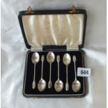 Boxed set of Art Deco coffee spoons, B’ham 1940 26g