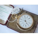 VICTORIAN 18ct. POCKET WATCH with stopwatch function by J Hargreaves of Liverpool