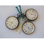 Gents silver pocket watch by Kendal and Dent and two others