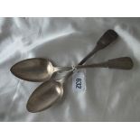 Georgian fiddle pattern table spoons, Lon 1908 by WE & WF also another 120g.
