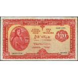 Central Bank of Ireland, 'Lady Lavery', Twenty Pounds, 23-10-57. 12X 031224, signed McElligott and