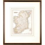 Early 19th century maps of Ireland. A hand-coloured, engraved map, Ireland from the best