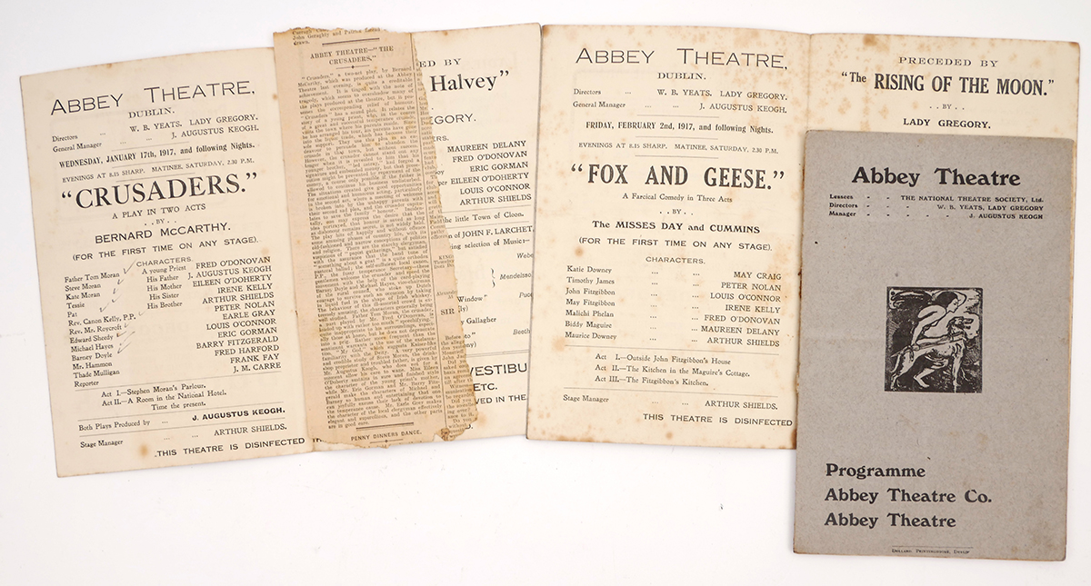 1917-1989 Collection of Dublin theatre programmes. Abbey Theatre (122 programmes), Gaiety Theatre (