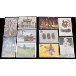Postcards. Modern collections in 2 albums and accumulation in box (1,500 approx.) All-world,