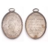 1800 (July 26) Royal Dublin Volunteers silver prize medal for Superior Skill In Arms. An oval convex