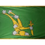 Citizen's Army replica flag. A large flag, the green ground centred with 'Starry Plough' symbol