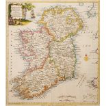 1780 Map of Ireland by Thomas Kitchin. A hand-coloured, engraved map Ireland Divided into its