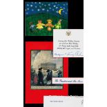 United States Presidents' Christmas cards and another from J. Edgar Hoover. Four White House