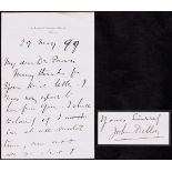 1899 (May 29) Autograph letter signed by John Dillon, a glass slide of Dillon and a gilt metal medal