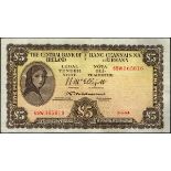 Central Bank 'Lady Lavery' Five Pounds collection, 3-5-54. Signed McElligott and Redmond, good