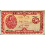 Central Bank of Ireland, 'Lady Lavery', Twenty Pounds, 14-9-50. 04X 056779, signed Brennan and