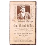 1922 (22 August) General Michael Collins In Memoriam card With real photograph tipped on.