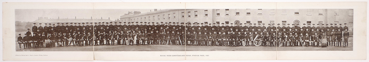 1921 Royal Irish Constabulary A Christmas card in the form of a fold-out panoramic photograph of the