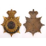 Victorian bi-metal helmet badge for Prince of Wales Leinster Regiment Also known as the "Royal