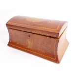 Victorian Killarney-ware stationery box. A 19th Century inlaid yew-wood rectangular Killarney ware