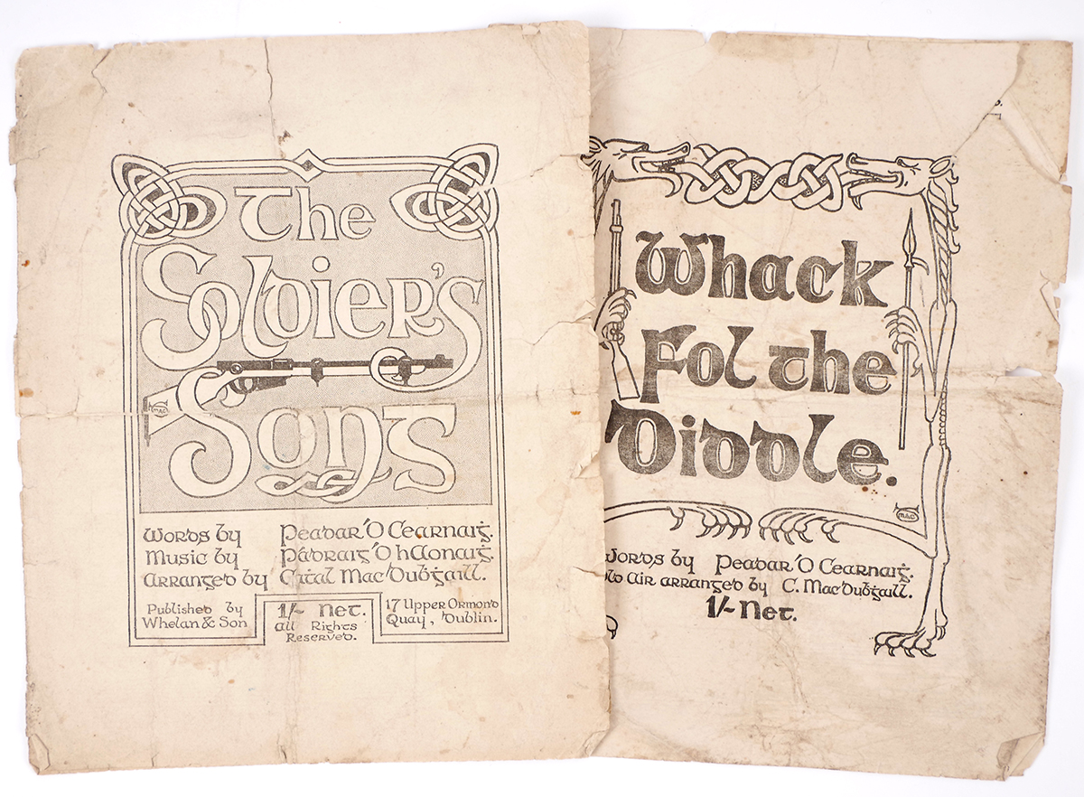 Peadar Kearney 'The Soldier's Song' and 'Whack Fol the Diddle', first editions. The Soldier's Song