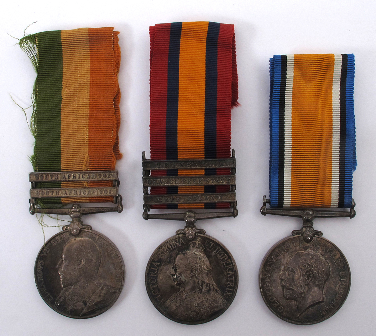 1899-1918 Anglo-Boer War and First World War medals to Royal Irish Rifles private J Baxter. Queen'