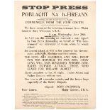 1922 (June 28, 9am) Stop Press. Poblacht na hÉireann. Communique from the Four Courts. The effective