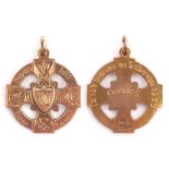 GAA 1953 Senior Hurling Championship All Ireland winner's medal to Cork 9 carat gold medal.
