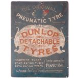 Dunlop pneumatic tyre advertising sign. A point-of-sale advertising sign for Dunlop Detachable