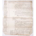 1713 List of electorate of borough of Clonmel. Manuscript document on a single sheet of paper, a