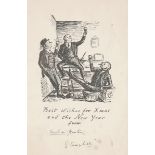 A Christmas card from Simon Campbell to Austin and Norah Clarke An illustration by Edward Ardizoni