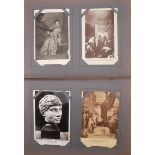 Postcards. Four antique albums with mixed ranges (1400 approx.) Includes GB and European topo,