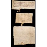 1344-1390 Three medieval German ecclesiastical-legal documents. The three documents written in a