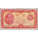 Central Bank of Ireland, 'Lady Lavery', Twenty Pounds collection, 1970-76. 11-10-70, 24-3-76 (4),