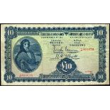 Currency Commission 'Lady Lavery' Ten Pounds, 10-9-28. V/02 051676. Signed Brennan and McElligott. A