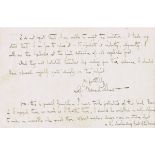 1905 (November 9) Autograph letter from George Bernard Shaw to author and academic Douglas Sladen. A