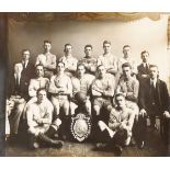 Football 1929-1930 Leinster Junior Shield winners, Rockmount FC, team photograph. The studio