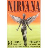 Nirvana, Poster for cancelled concert. RDS, Dublin, 8 April 1994. An extremely scarce four sheet