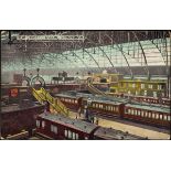 Postcards. GB railways and tramways collection (100+) includes several station interiors, mainly