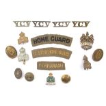 1912-1918 36th (Ulster) Division, collection of badges and buttons. Young Citizens' Volunteers of