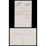 1926 George Bernard Shaw autograph signature. Signed 'G. Bernard Shaw' and dated 19/6/26 on a slip