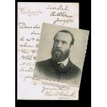 1871 (January 6) Autograph letter from Charles Stewart Parnell to a creditor. A one-page handwritten