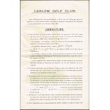 1924 Carlow Golf Club, five debentures Five debentures or loan certificates mandated under the