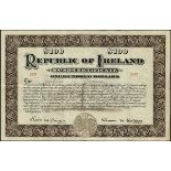 1920 Republic of Ireland Bond Certificate for One Hundred Dollars Issued by Dáil Eireann, with