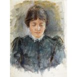 John Butler Yeats RHA (1839-1922)PORTRAIT OF LILY YEATS watercolour 11 by 8.50in. (27.9 by 21.6cm)
