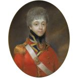 Hugh Douglas Hamilton RHA (1739-1808)PORTRAIT OF A YOUNG OFFICER watercolour inscribed on Mortimer