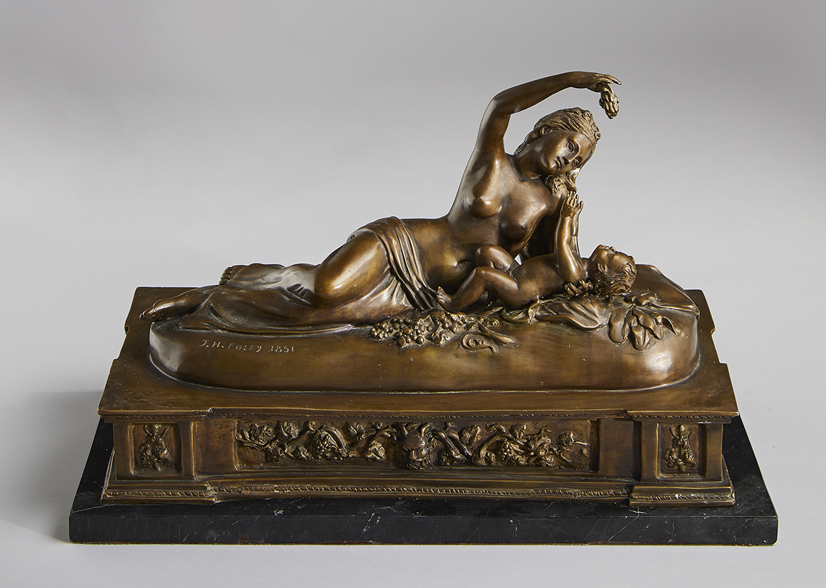 John Henry Foley RA RHA (1818-1874)INO AND BACCHUS, 1851 bronze signed and dated lower left 3.40