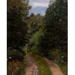 Blaise Smith RHA (b. 1967)THE LANE, MAY 2019 oil on canvas signed on reverse 11.75 by 9.75in. (29.